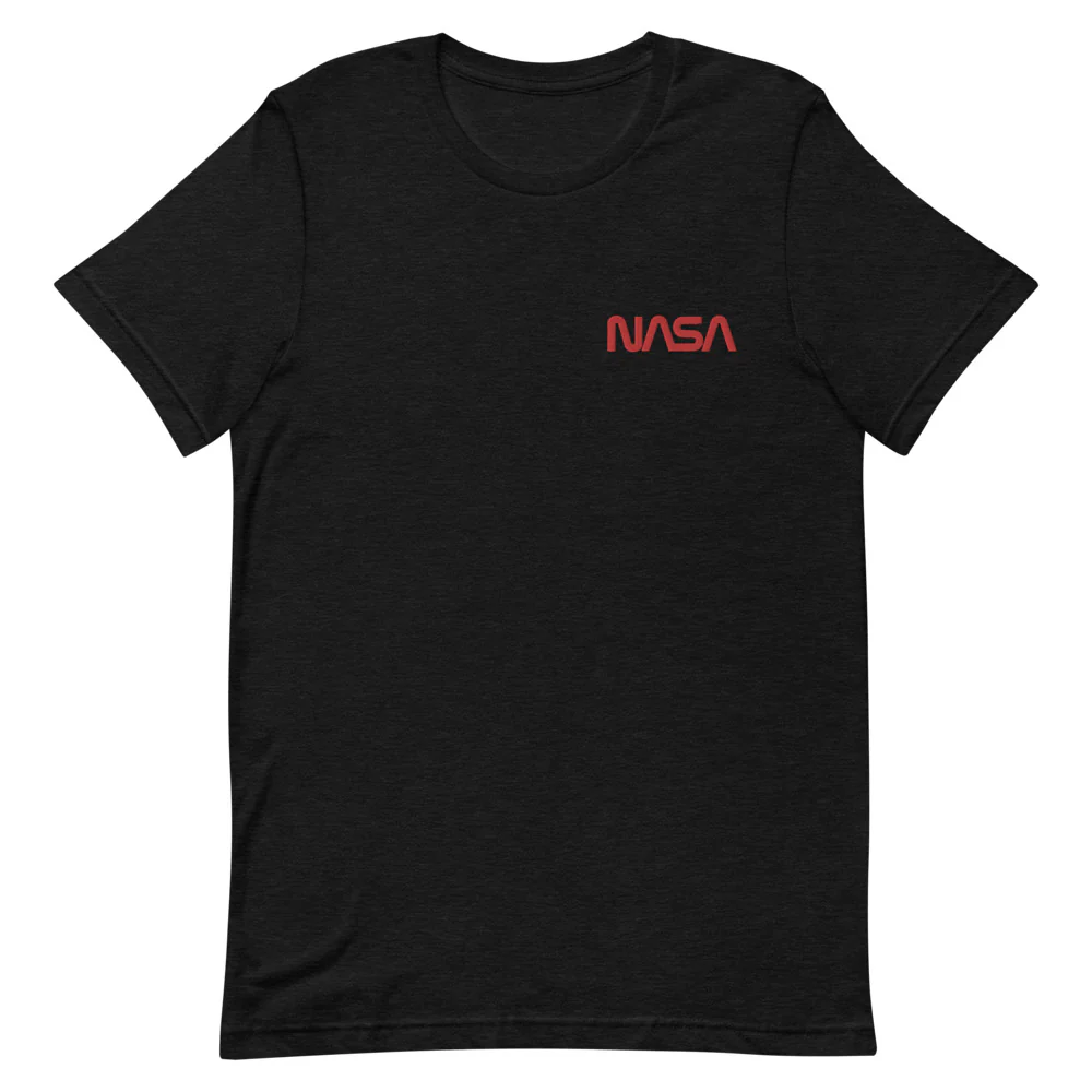 NASA Worm Embroidered  Unisex T-Shirt - Image 3