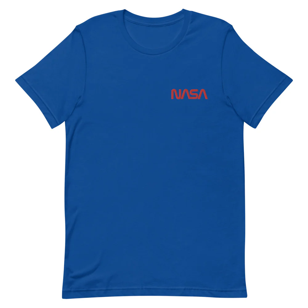 NASA Worm Embroidered  Unisex T-Shirt - Image 4