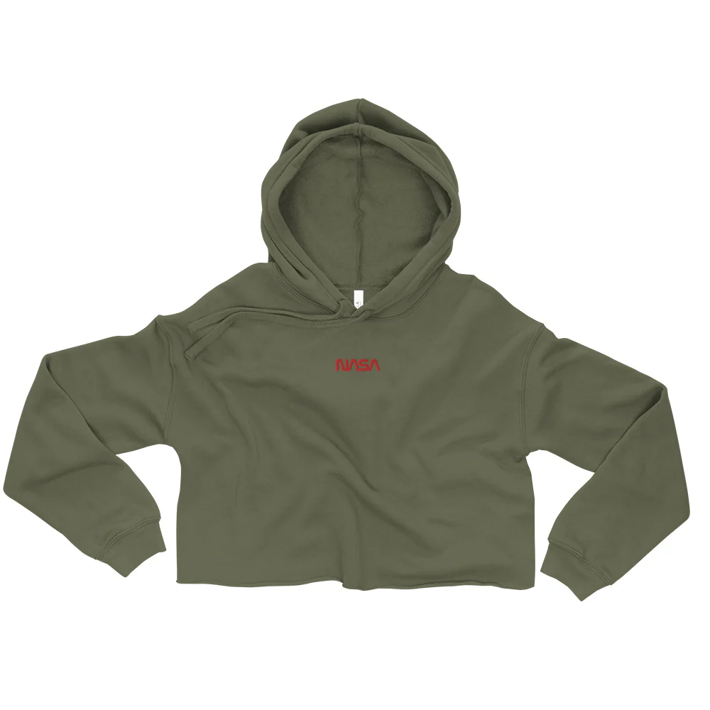 NASA Worm Ladies Crop Hoodie - Image 3